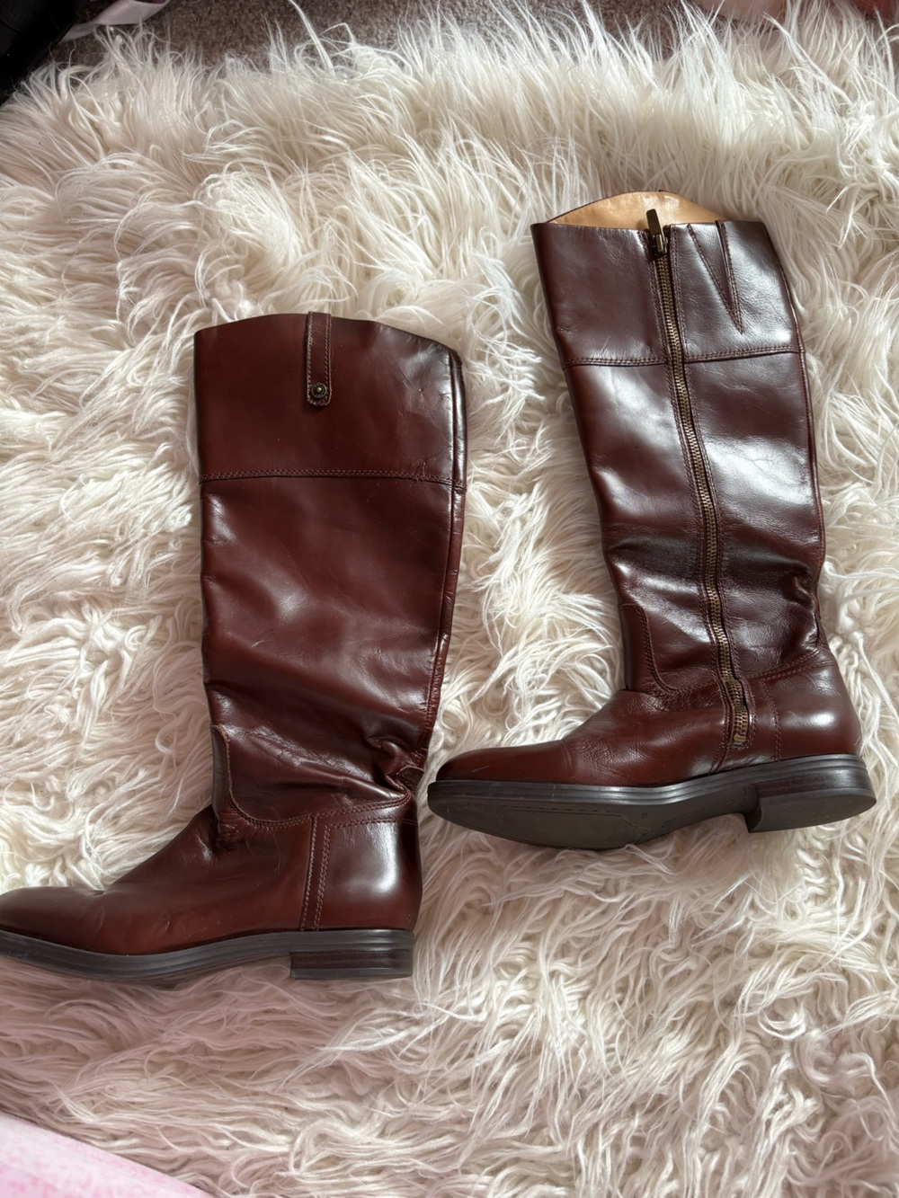 Enzo Angiolini Brown Leather Knee High Riding Boots Size 6M - Picture 2 of 7